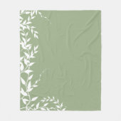 Sage Green Botanical Blätter Fleecedecke (Vorderseite)