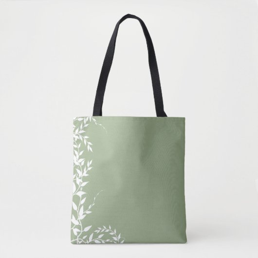 Sage Green Botanical Blätter Tasche (Vorderseite)