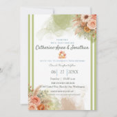Sage Green Botanical Boho Wedding Einladung (Vorderseite)