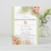 Sage Green Botanical Boho Wedding Einladung (Stehend Vorderseite)