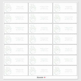 Sage Green Botanical Bridal Tee Gastadresse Aufkleber