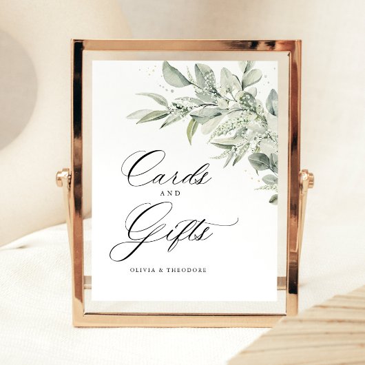 Sage Green Botanical Cards & Gifts Wedding Table Sockelschild