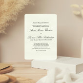 Sage Green Botanical Classic Formal Script Wedding Einladung