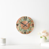 SAGE GREEN BOTANICAL COPPER WAND CLOCK RUNDE WANDUHR (Zuhause)