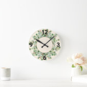 SAGE GREEN BOTANICAL CREAM WUNSCH RUNDE WANDUHR (Zuhause)
