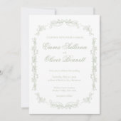 sage green botanical einladung (Vorderseite)