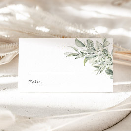 Sage Green Botanical Elegant Wedding Place Cards Platzkarte