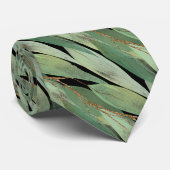 SAGE GREEN BOTANICAL EUCALYPTUS BLACK KRAWATTE (Gerollt)