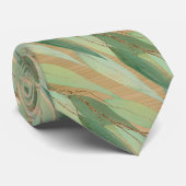 SAGE GREEN BOTANICAL EUCALYPTUS GOLD KRAWATTE (Gerollt)