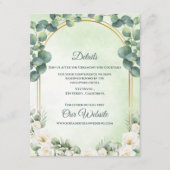 Sage Green Botanical Eucalyptus Wedding Details Begleitkarte (Vorderseite)