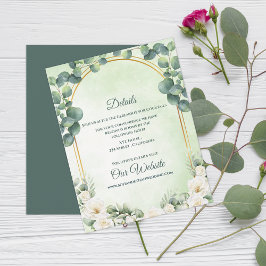Sage Green Botanical Eucalyptus Wedding Details Begleitkarte
