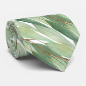 SAGE GREEN BOTANICAL EUCALYPTUS WHITE TIE KRAWATTE (Gerollt)