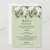 Sage Green Botanical Floral Wedding | Menu Einladung (Vorderseite)