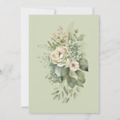 Sage Green Botanical Floral Wedding | Menu Einladung (Rückseite)