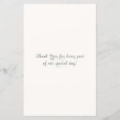 Sage Green Botanical Minimal Ceremony Program Flyer (Hinten)