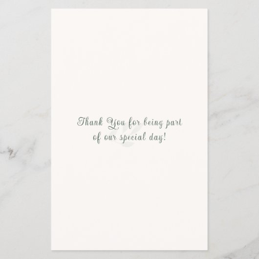 Sage Green Botanical Minimal Ceremony Program Flyer (Hinten)