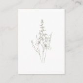 Sage Green Botanical Minimal Wedding Website QR Begleitkarte (Rückseite)