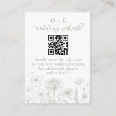 Sage Green Botanical Minimal Wedding Website QR Begleitkarte (Vorderseite)