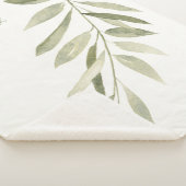 Sage Green Botanical Modern Boho Personalisiert Sherpadecke (3/4)