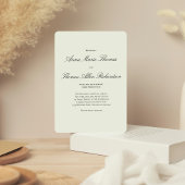 Sage Green Botanical Modern Script Wedding Einladung