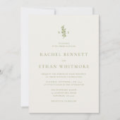 Sage Green Botanical Monogram Wedding Invitation Ankündigung (Vorderseite)