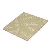 Sage Green Botanical Pattern Cream Hand Drawn Leaf Fliese (Seite)