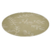 Sage Green Botanical Pattern Cream Hand Drawn Leaf Schneidebrett (Ecke)