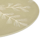 Sage Green Botanical Pattern Cream Hand Drawn Leaf Schneidebrett (Ecke)