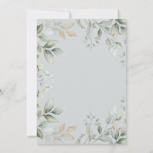 Sage Green Botanical Pumpkin Eucalyptus Wedding Einladung (Rückseite)