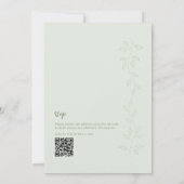 Sage Green Botanical QR Code Hochzeit Einladung (Rückseite)