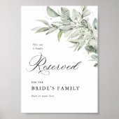 Sage Green Botanical Reserved Seating Sign 5x7 Poster (Vorne)