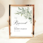 Sage Green Botanical Reserved Seating Sign 5x7 Poster