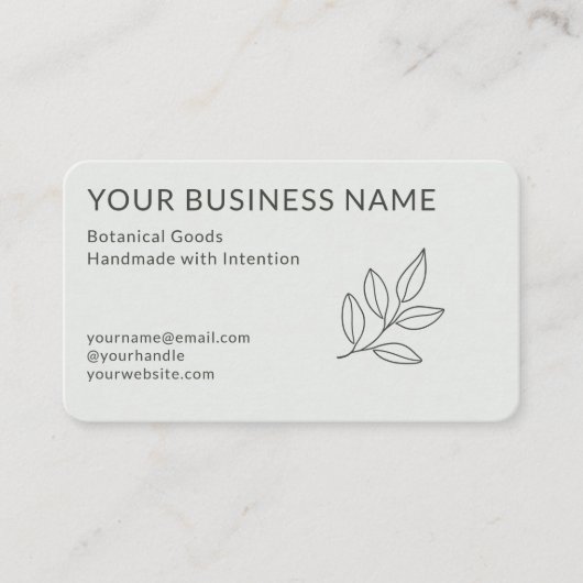Sage Green Botanical Visitenkarte (Vorderseite)