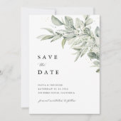 Sage Green Botanical Watercolor Elegant Wedding Save The Date (Vorderseite)