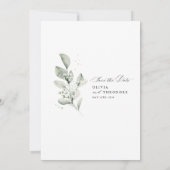 Sage Green Botanical Watercolor Elegant Wedding Save The Date (Rückseite)