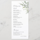 Sage Green Botanical Watercolor Wedding Ceremony Programm (Rückseite)