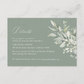 Sage Green Botanical Wedding Accommodation Begleitkarte (Vorderseite)