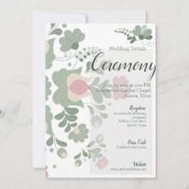 Sage Green Botanical Wedding Details Card Einladung