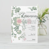 Sage Green Botanical Wedding Details Card Einladung (Stehend Vorderseite)