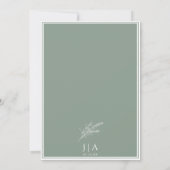 Sage Green Botanical Wedding Einladung (Rückseite)