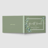 Sage Green Botanical Wedding Elegantes Gästebuch (Voll)