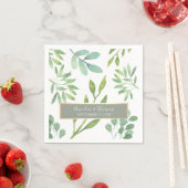Sage Green Botanical Wedding Napkins Serviette (Beispiel)