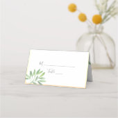 Sage Green Botanical Wedding Platzkarte (Vorderseite)