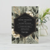 Sage Green Botanical Whimsy Wedding Einladung (Stehend Vorderseite)