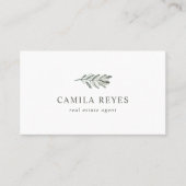 Sage Green Botanicals Real Anwesen Broker Grüne Visitenkarte (Vorderseite)