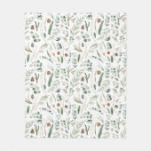 Sage Green botanisch elegantes modernes Familienge Fleecedecke (Vorderseite)