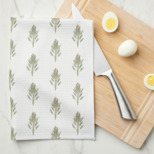 Sage Green botanische Pflanze Aquarellküche Geschirrtuch