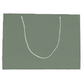 Sage Green botanisches Wappen Monogramm Hochzeit Große Geschenktüte (Rückseite)