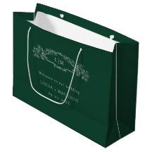Sage Green botanisches Wappen Monogramm Hochzeit