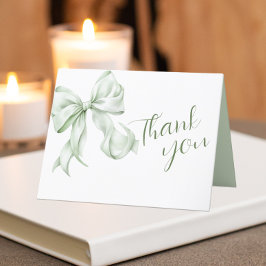 Sage Green Bow Baby Dusche Danke